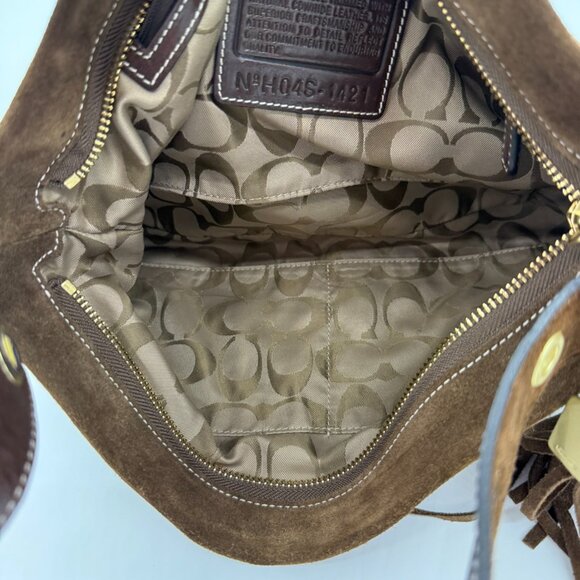 Coach Vintage 1421 Brown Soho Demi Shoulder Bag Fringe Suede - Picture 7 of 12
